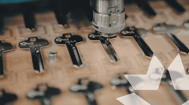 Assembly line of PDQ master keys on a table