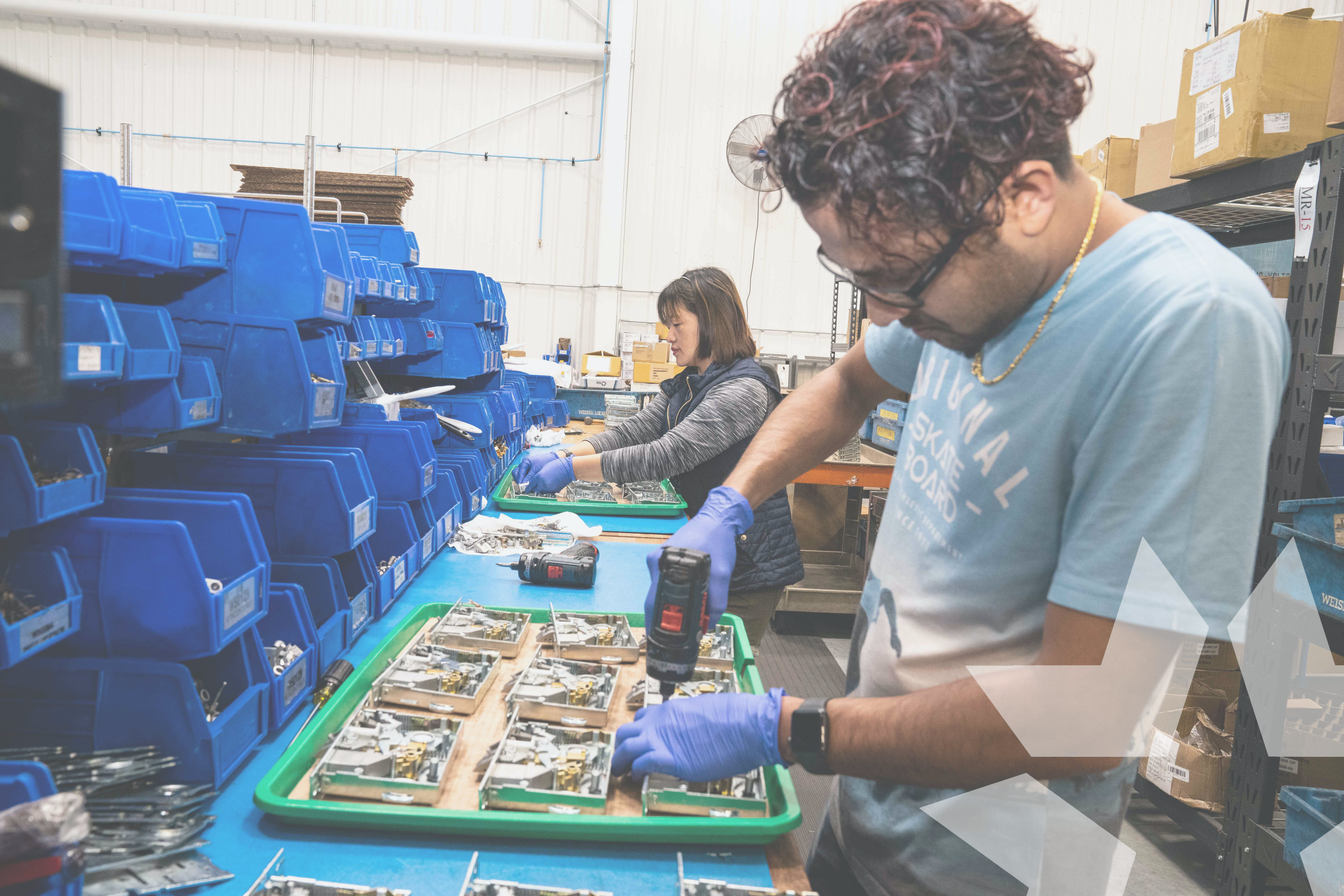 PDQ door hardware assembly line