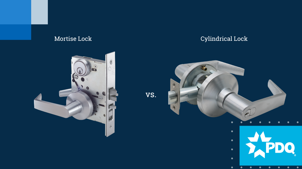 Mortise lock and cylindrical lock compared side by side
